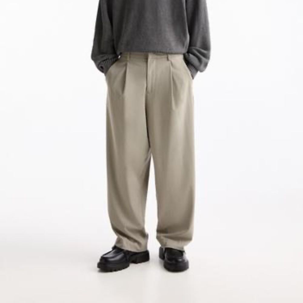 Pull&Bear gray tailored baggy pants W31